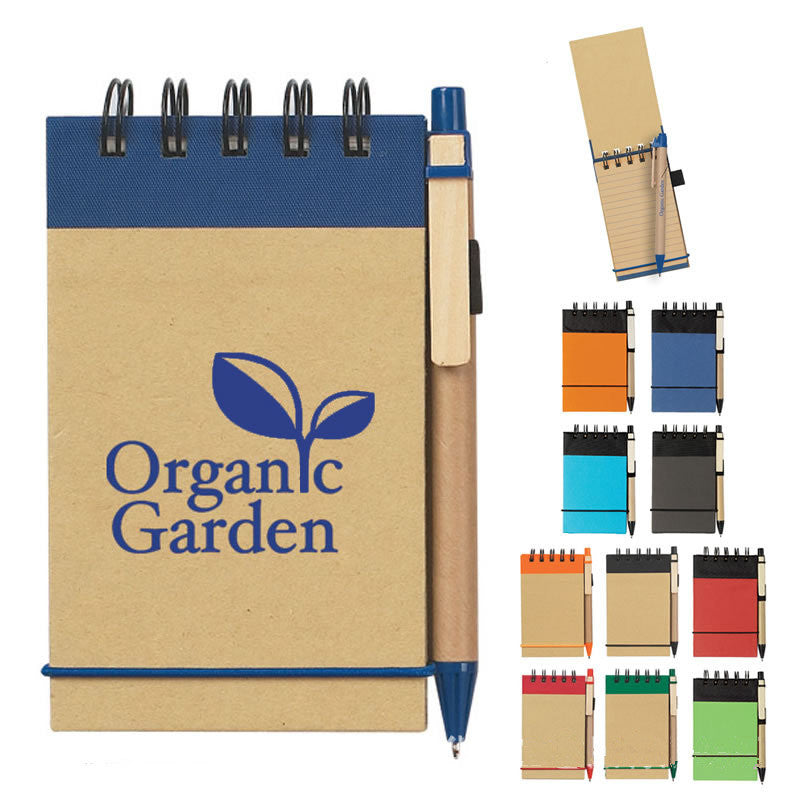 Notebook with Matching Eco Pen - 1-Color Logo