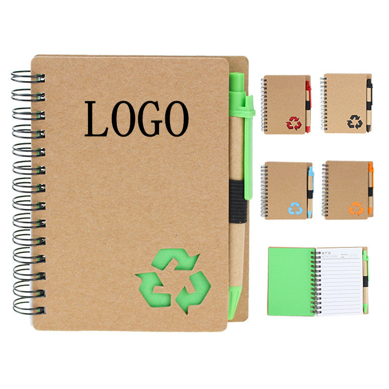 Notebook with Matching Eco Pen - 1-Color Logo