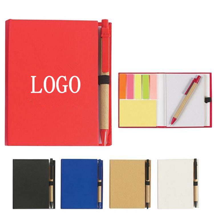 Notepad with pen and sticker