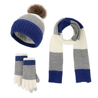 Winter Beanie Hat Scarf Gloves Set