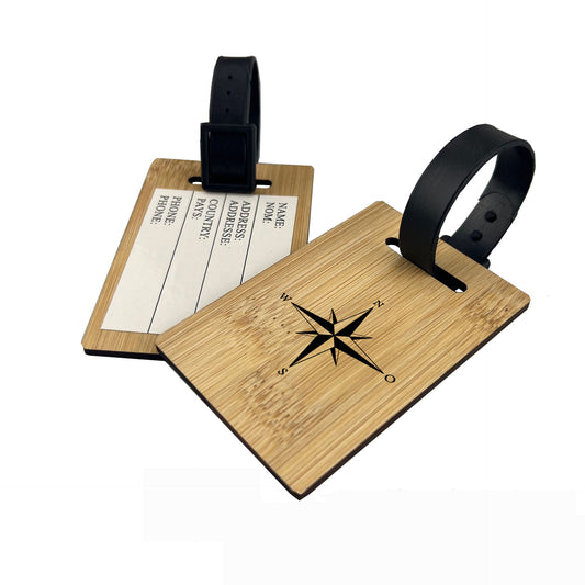 Wood Luggage Tag - Wood Brown