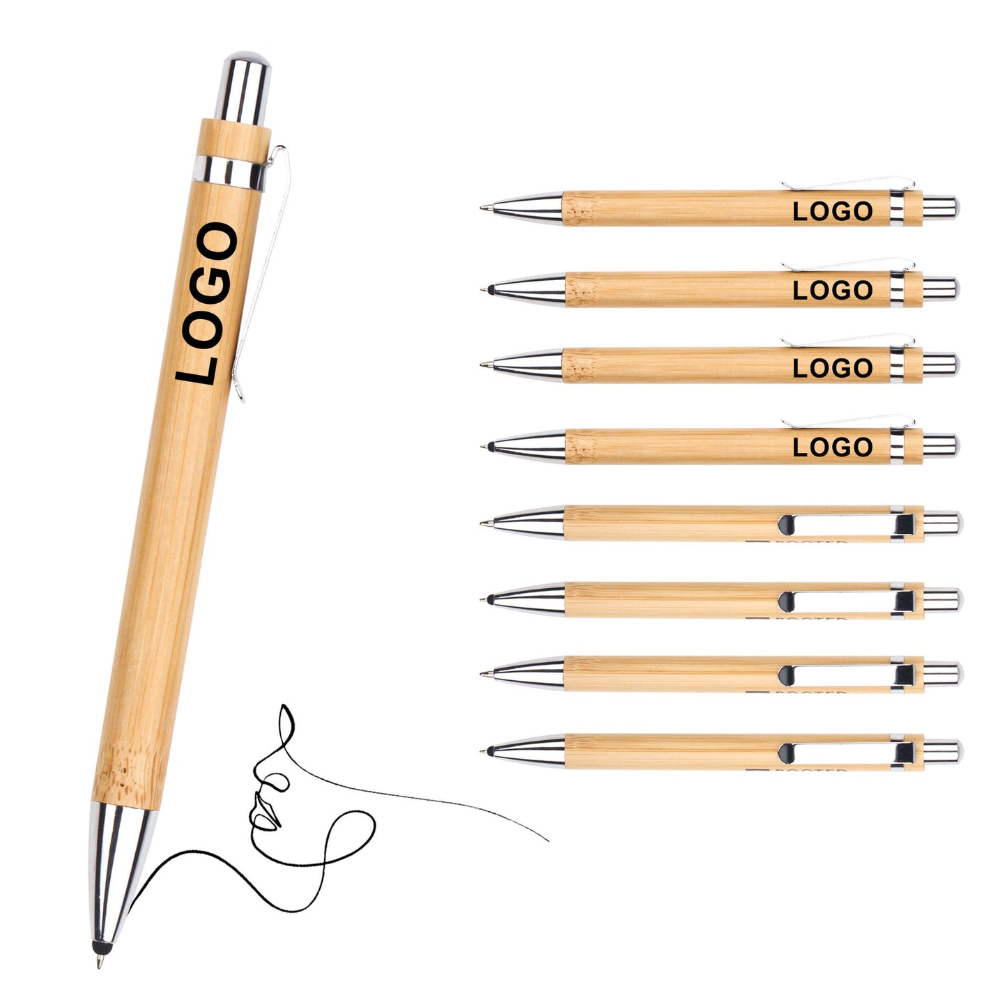 Eco-Friendly Bamboo Wood Ballpoint Pens - Wood