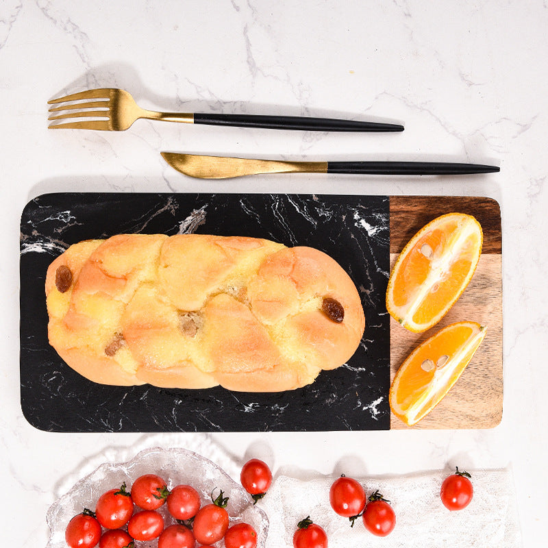 Marble With Wood Serving Board - Black