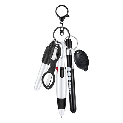 6-in-1 Shuttle Pens Retractable w/ Carabiner Keychain