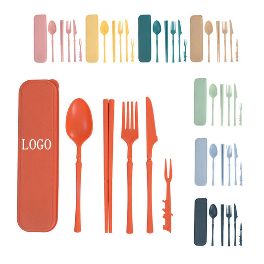 Portable Wheat Straw Tableware 4-Piece Set