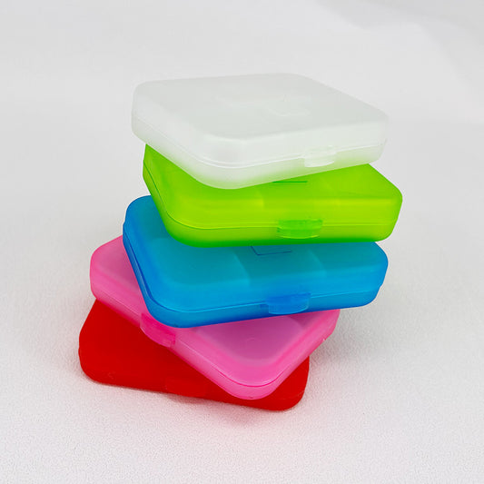 Compact Pill Box With 6 Compartments