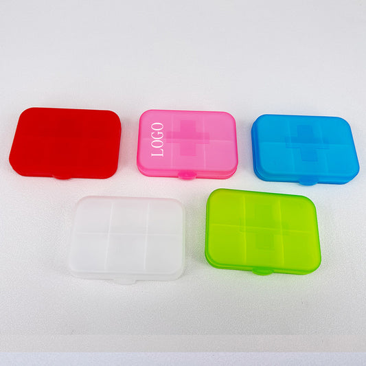 Compact Pill Box With 6 Compartments