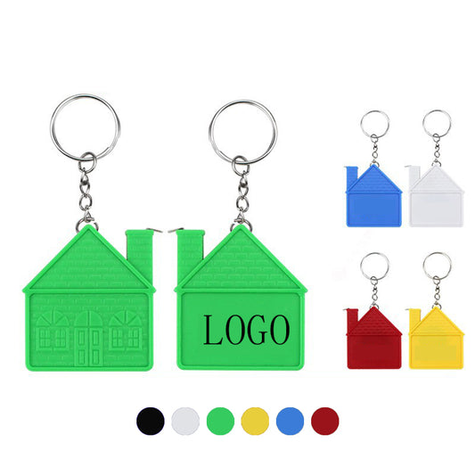 ZN0714 2" ABS House Shaped Measure Tape Keychain w/39" Length