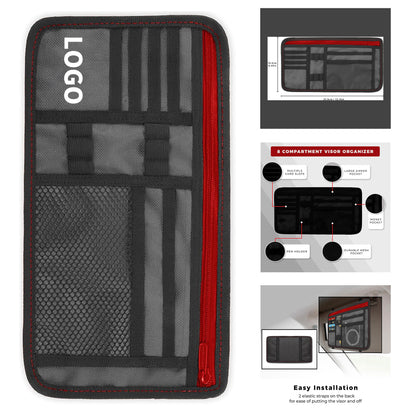 12.6 Inches Long x 6.49 Inches Wide 8 Compartment Car Sun Visor Organizer image 1