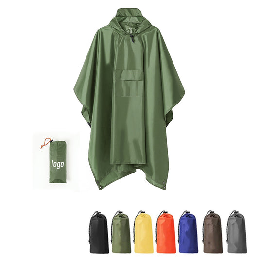 Hiking Poncho w/ Packing Bag Hooded Coat MOQ 30 image 0