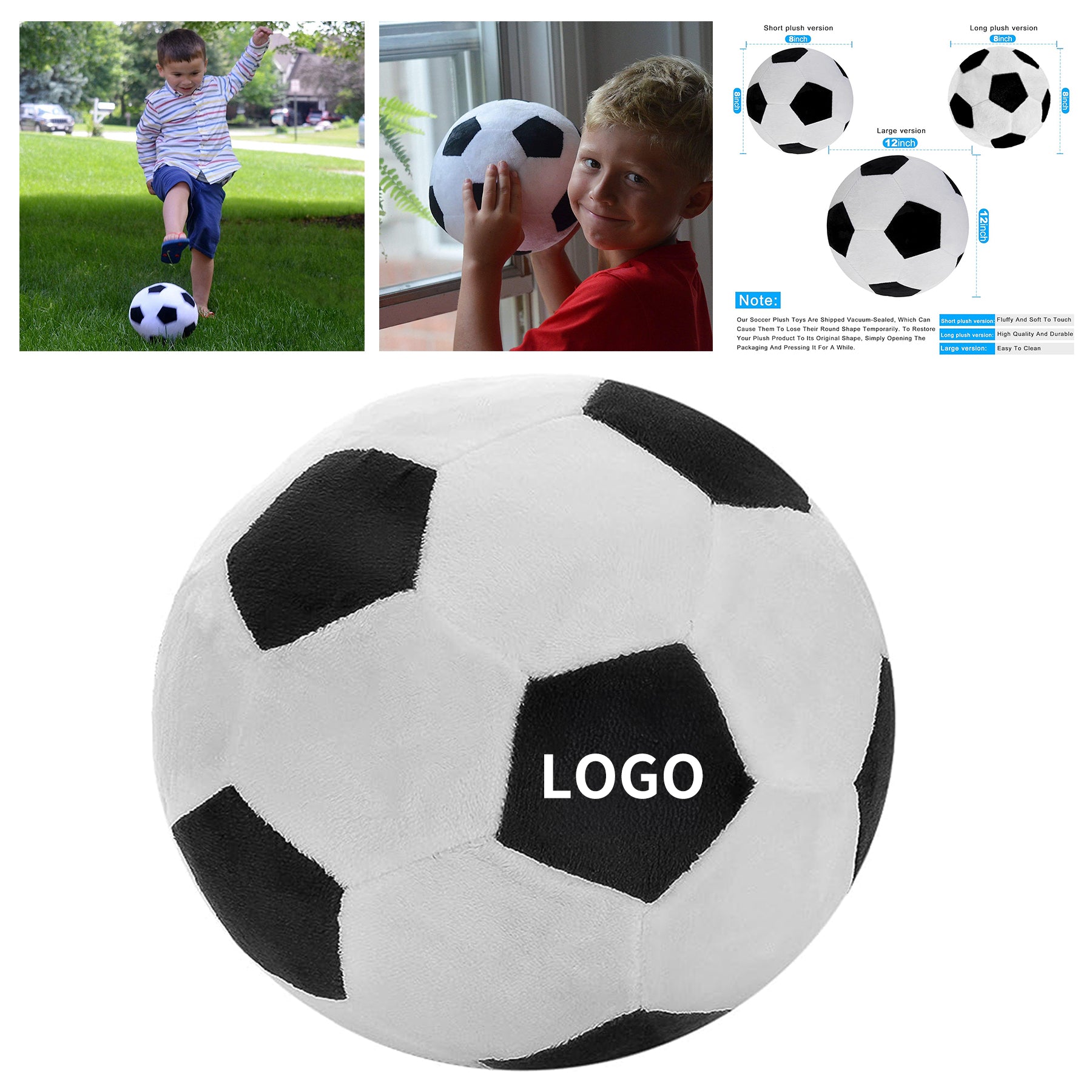 Plush Soccer Balls Fluffy Stuffed Soccer Ball Plush Pillow Soft Plush Soccer Ball Pillow image 1