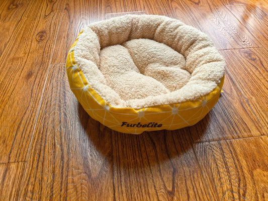 Furbelite Fluffy Round Pet Bed