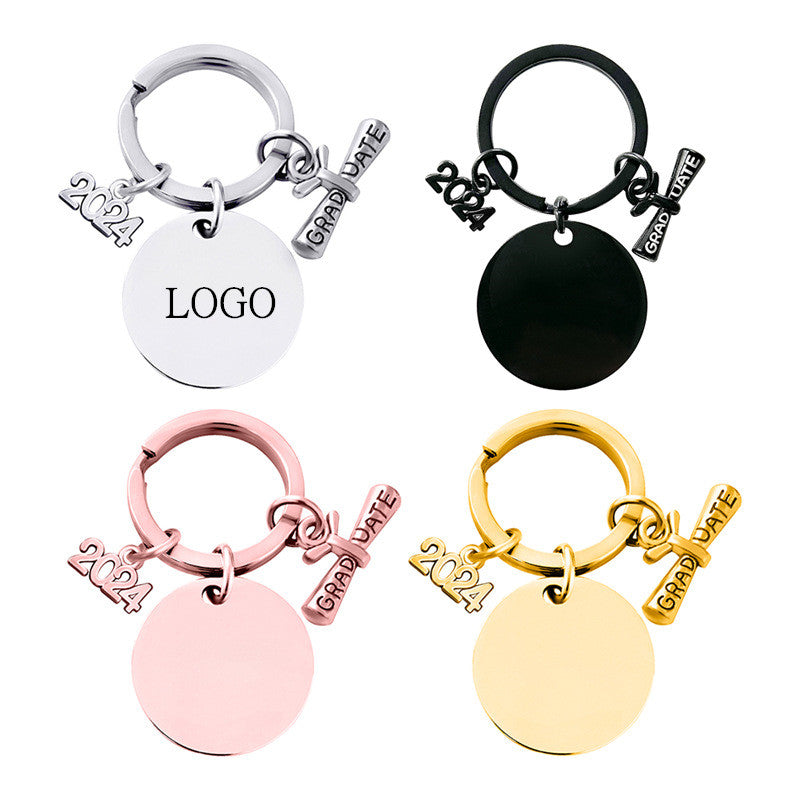 Oval Metal Tag with Keyring image 0