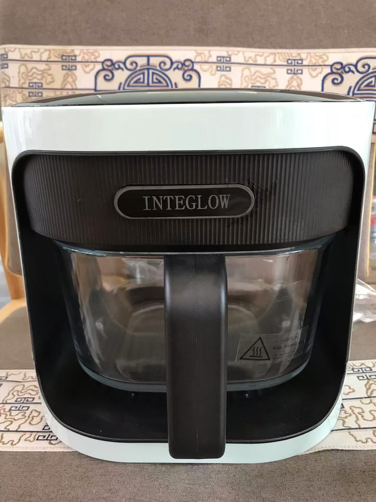 INTEGLOW Glass Air Fryer, 4.5QT with Transparent Fry Bowl, Circulating Heating, Temperature Control