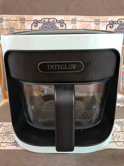 INTEGLOW Glass Air Fryer, 4.5QT with Transparent Fry Bowl, Circulating Heating, Temperature Control