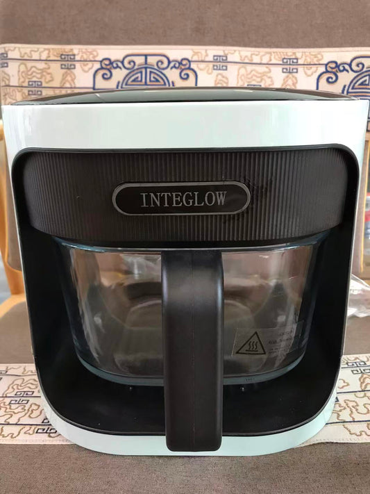 INTEGLOW Glass Air Fryer, 4.5QT with Transparent Fry Bowl, Circulating Heating, Temperature Control