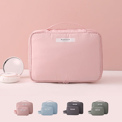 Waterproof Large Capacity Makeup Organizer Bag with Detachable Cosmetic Pouch image 0
