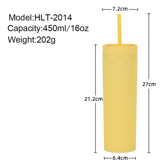 16OZ sealed straight straw cup image 1