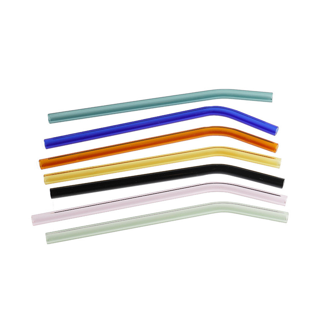 Reusable Bent Curved Glass Straw image 0
