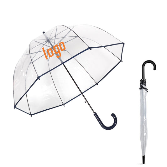 47" Arc Clear Bubble Dome Umbrella w/ Hook Handle image 0