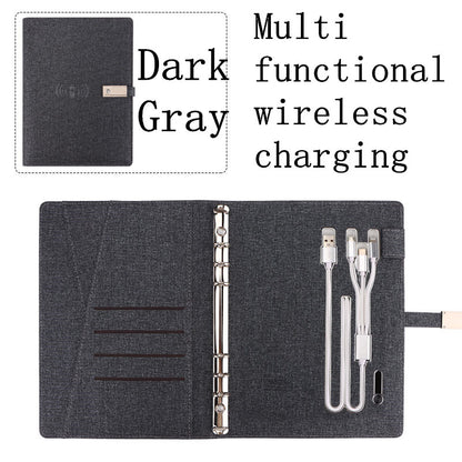 3 in 1 8000 mAh Wireless Power Bank A5 Notebook Gift Set image 1