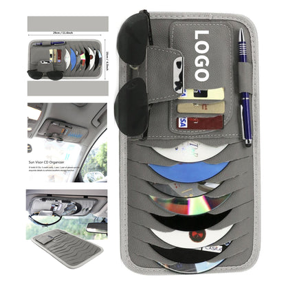 11.4" x 6.3" Pu Leather Car Universal Sun Visor Organizer Pocket Storage Pouch image 1
