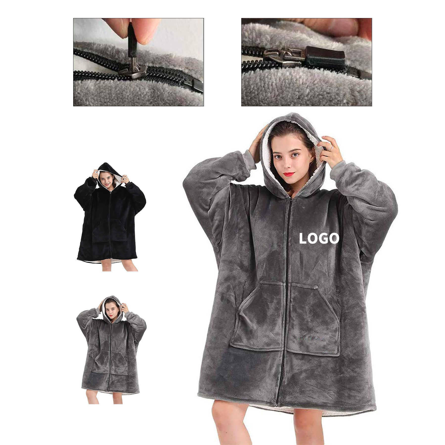 Zip-Up Hoodie Blanket image 0