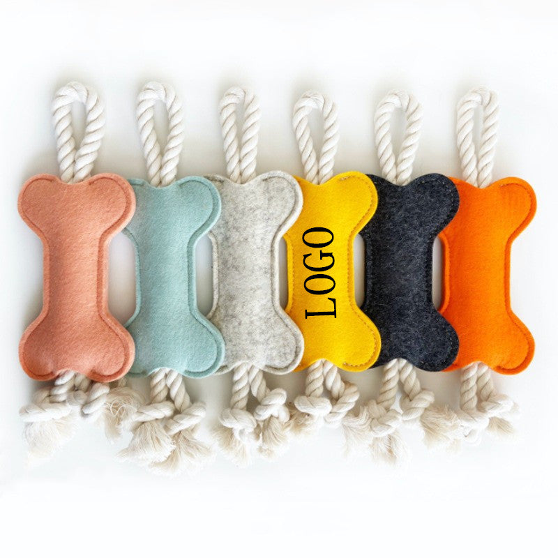 Felt Bone Shaped Chew Toy image 0