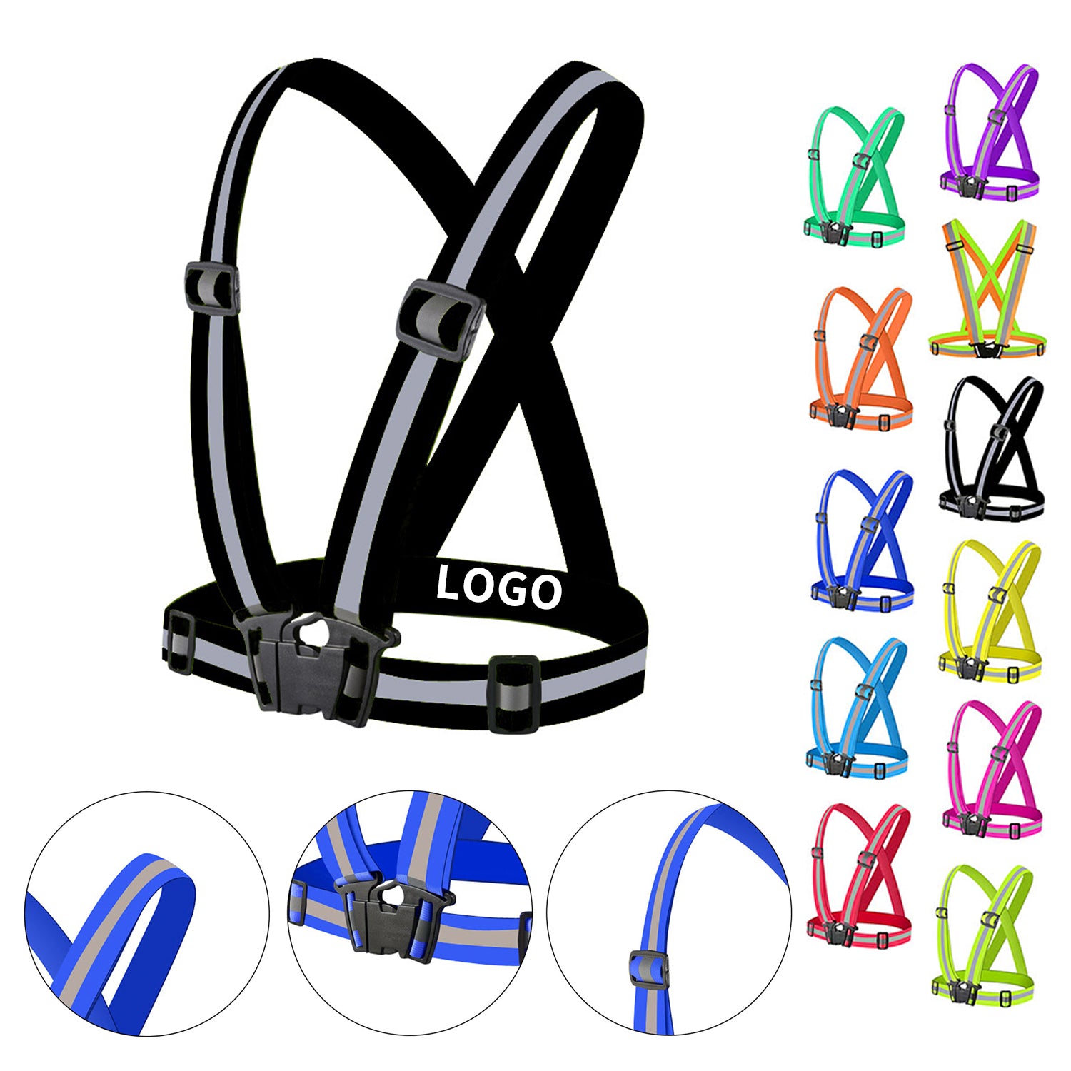 Adjustable High-Visibility Night Running Vest image 0