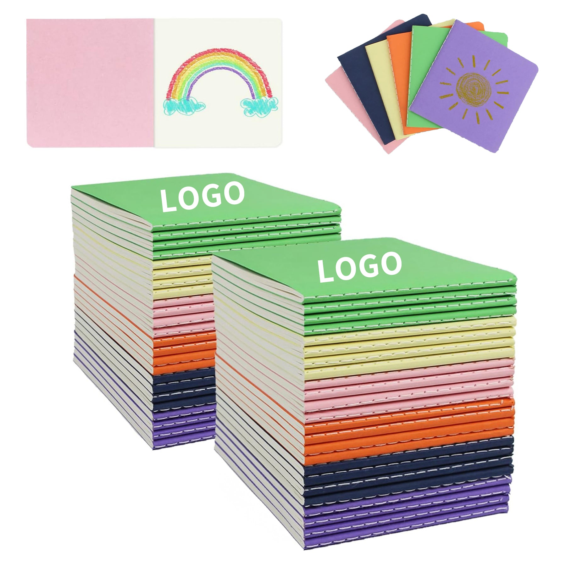 60 Blank Pages 30 Sheets 4 x 4 Inch Small Pocket Blank Mini Notebook image 0
