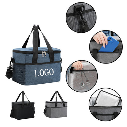 Top Zipper Insulated Lunch Bag with Mesh Pocket image 0