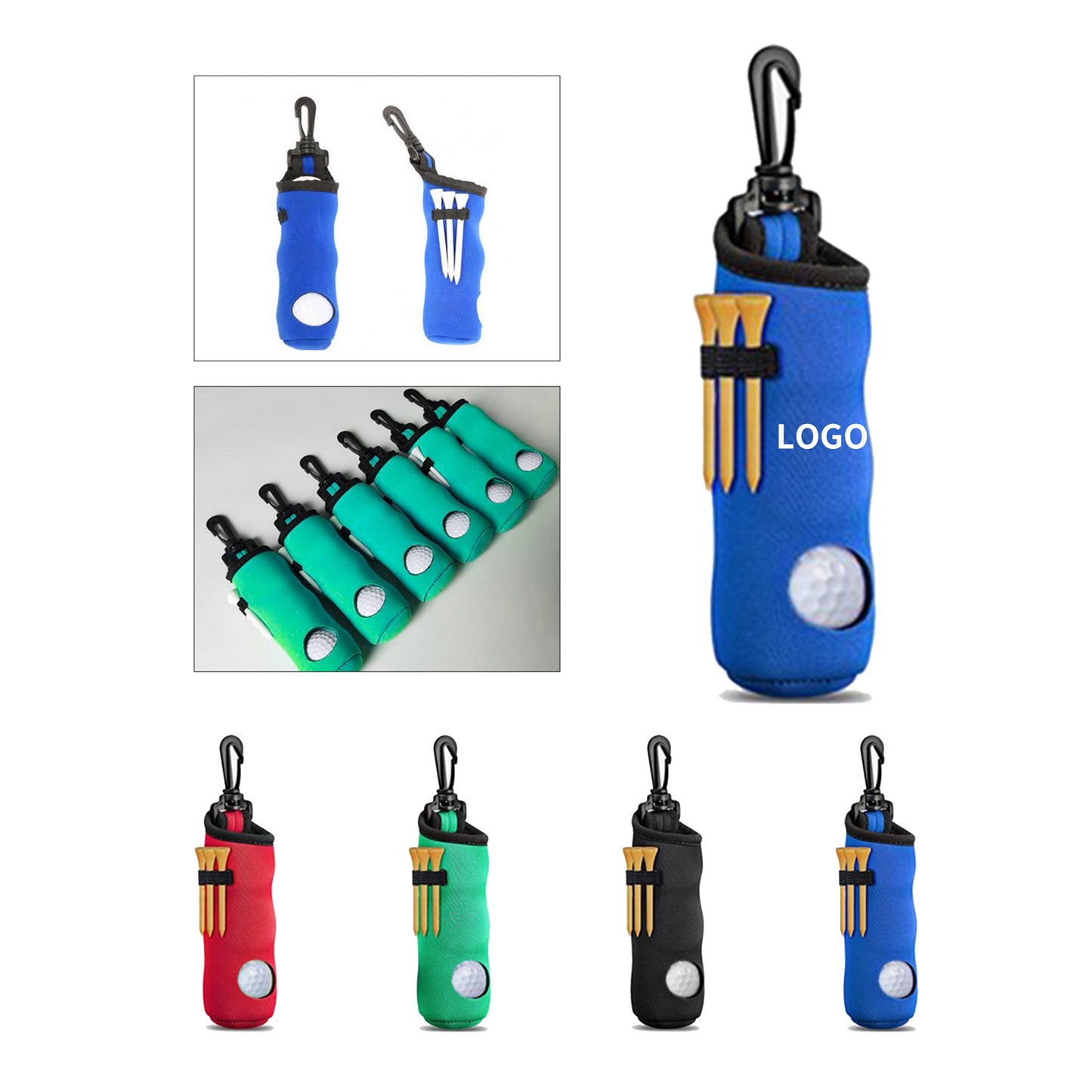 Compact Golf Accessory Pouch with Tee Slots