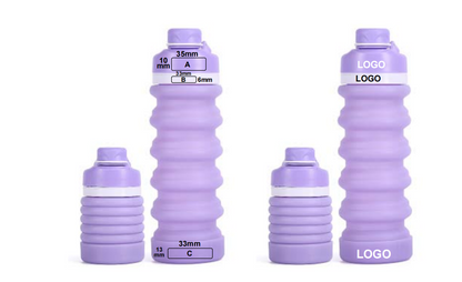 Foldable Silicone Water Bottle - Gray Black