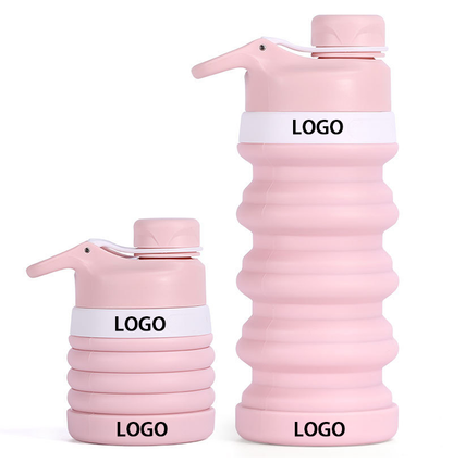 Foldable Silicone Water Bottle - Gray Black