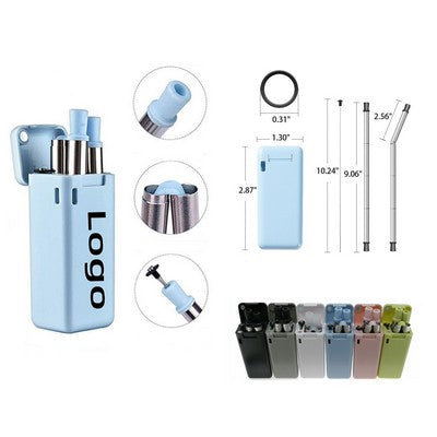 Collapsible Stainless Steel Straw with Brush and Case